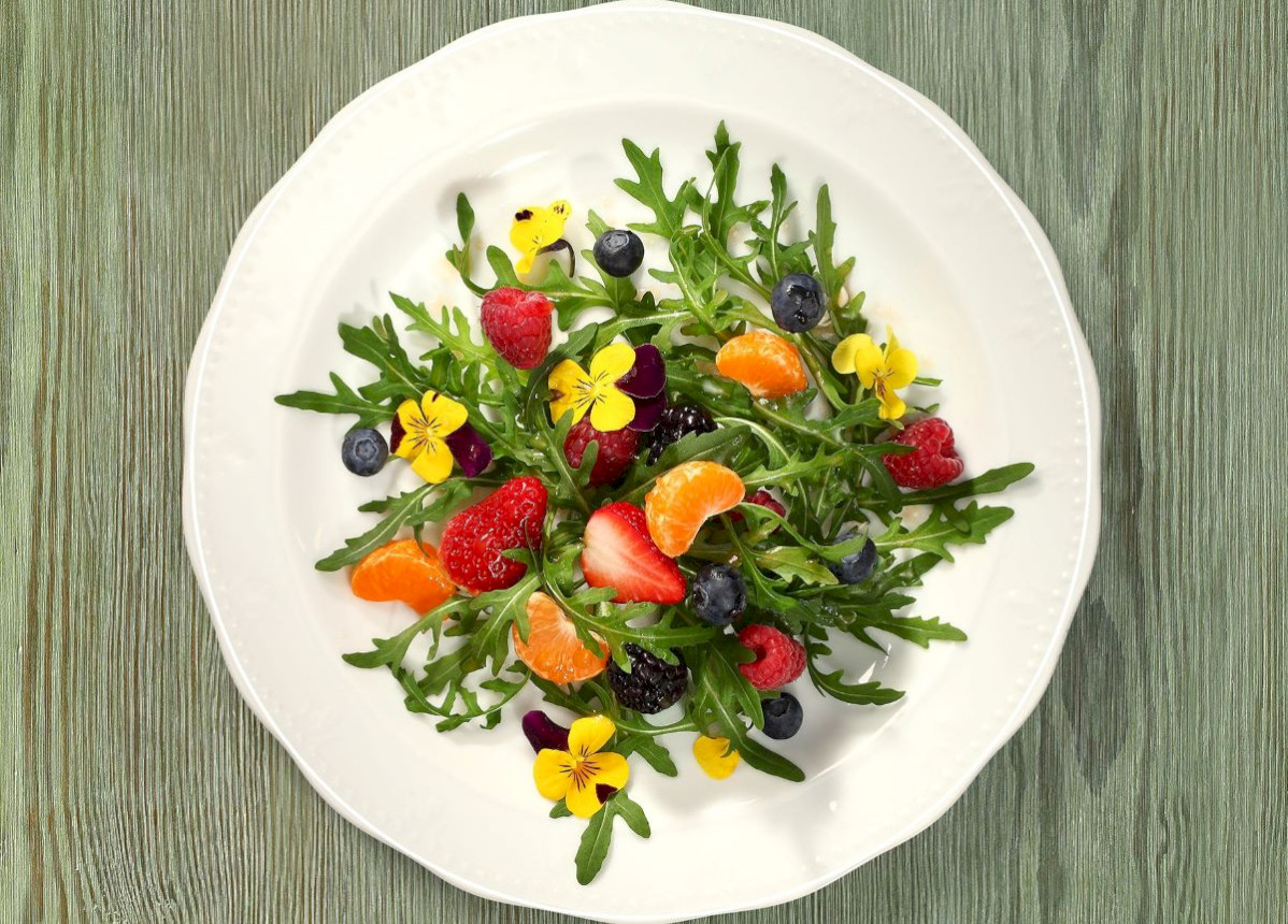 Rocket with flowers and fruits